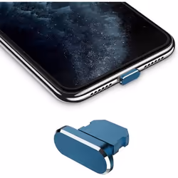 Bouchon de protection pour Apple iPhone en Navy Bleu contre la poussière pour le port de chargement