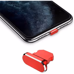 Bouchon de protection pour Apple iPhone en Rouge contre la poussière pour le port de chargement