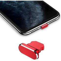 Bouchon de protection pour Apple iPhone en Rouge contre la poussière pour le port de chargement