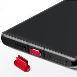 Bouchon de protection pour USB C en Rouge contre la poussière pour le port de chargement Etanche à la poussière