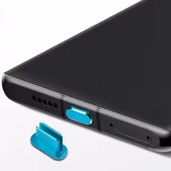 Bouchon de protection pour USB C en Bleu Clair contre la poussière pour le port de chargement Etanche à la poussière