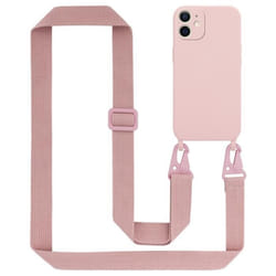 Coque Collier - CADORABO - iPhone 12 MINI - LIQUID PINK - Silicone TPU - Cordon réglable