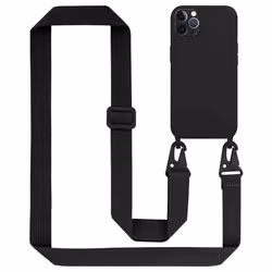 Coque Collier pour Apple iPhone 12 PRO MAX Housse en LIQUID BLACK Etui Fashion Necklace a la mode Case Cover Silicone réglabl ...