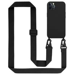 Coque Collier pour Apple iPhone 12 PRO MAX Housse en LIQUID BLACK Etui Fashion Necklace a la mode Case Cover Silicone réglable