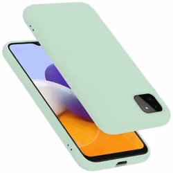 Coque pour Samsung Galaxy A22 5G Housse en LIQUID LIGHT GREEN Etui Case Cover Protection en Silicone TPU telephone portable