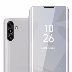 Cadorabo Etui pour Samsung Galaxy A13 5G en AGATE ARGENT Clear View Housse Protection miroir Protection à 360 degrés