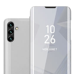 Cadorabo Etui pour Samsung Galaxy A13 5G en AGATE ARGENT Clear View Housse Protection miroir Protection à 360 degrés