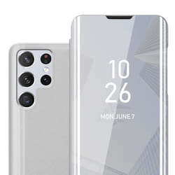 Coque pour Samsung Galaxy S22 ULTRA en AGATE ARGENT Cover Protection with miroir