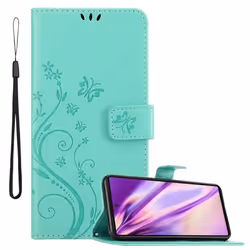 Coque pour Google PIXEL 6 Housse en TURQUOISE FLORAL Etui Case Cover Protection Floral Portefeuille Wallet