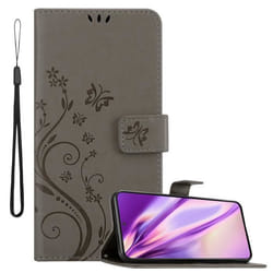 Coque pour Samsung Galaxy S22 PLUS Housse en GRIS FLORAL Etui Case Cover Protection Floral Portefeuille Wallet