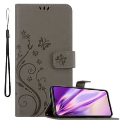 Coque pour Vivo V21 4G / 5G Housse en GRIS FLORAL Etui Case Cover Protection Floral Portefeuille Wallet