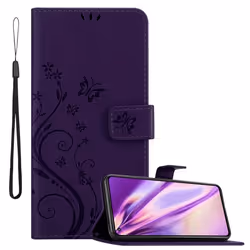 Coque pour Xiaomi Mi 11 LITE (4G / 5G) / 11 LITE NE Housse en LILAS FONCÉ FLORAL Etui Case Cover Protection Floral Portefeuil ...