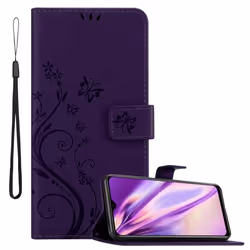 Coque pour Xiaomi RedMi 9T / POCO M3 Housse en LILAS FONCÉ FLORAL Etui Case Cover Protection Floral Portefeuille Wallet