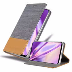 Coque pour Samsung Galaxy A22 4G / M22 / M32 4G Housse en GRIS CLAIR MARRON Etui Case Cover Protection fermeture magnétique