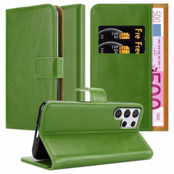 Coque pour Samsung Galaxy S22 ULTRA en VERT PRÈ Cover Protection fonction de support