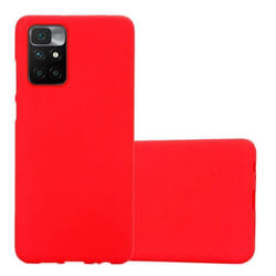 Housse pour Xiaomi RedMi 10 Coque en FROST ROUGE Case Cover Protection Silicone TPU Etui