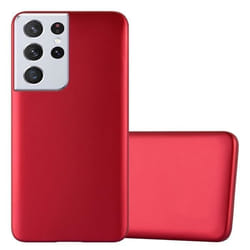 Coque - CADORABO - Samsung Galaxy S22 ULTRA - Métallique Rouge - Protection Silicone TPU - Design Fin