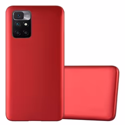 Coque - CADORABO - Xiaomi RedMi 10 - Métallique Rouge - Protection Silicone TPU - Design Fin et Léger