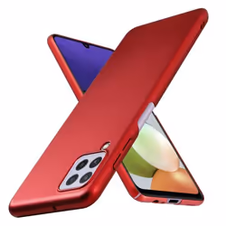 Housse pour Samsung Galaxy A22 4G / M22 / M32 4G Coque en METALLIC ROUGE Hard Case Cover EtuiProtection métallique Cover