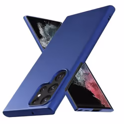 Housse pour Samsung Galaxy S22 ULTRA Coque en METALLIC BLEU Hard Case Cover EtuiProtection métallique Cover