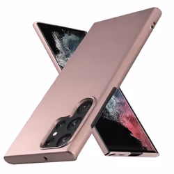 Housse pour Samsung Galaxy S22 ULTRA Coque en METALLIC OR ROSE Hard Case Cover EtuiProtection métallique Cover