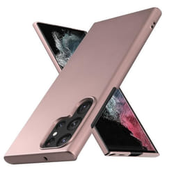 Housse pour Samsung Galaxy S22 ULTRA Coque en METALLIC OR ROSE Hard Case Cover EtuiProtection métallique Cover