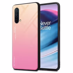 Coque - CADORABO - OnePlus Nord CE 5G - Bicolore Jaune/Rose - Silicone TPU - Verre Trempé