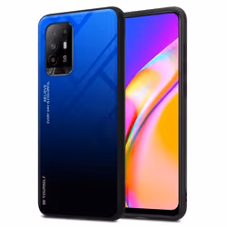 Coque pour Oppo A94 5G - CADORABO - Bicolore BLEU - NOIR - Antidérapante - Souple - Protection supérieure