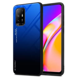 Coque pour Oppo A94 5G - CADORABO - Bicolore BLEU - NOIR - Antidérapante - Souple - Protection supérieure