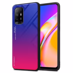 Coque pour Oppo A94 5G - CADORABO - Bicolore VIOLETT - ROUGE - Protection antidérapante - Accès facile aux ports