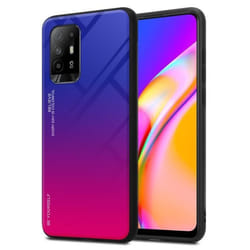 Coque pour Oppo A94 5G - CADORABO - Bicolore VIOLETT - ROUGE - Protection antidérapante - Accès facile aux ports