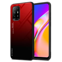 Coque - CADORABO - Oppo A94 5G - Protection TPU - Bicolore ROUGE - NOIR - Antidérapant