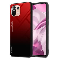 Coque pour Xiaomi Mi 11 LITE (4G / 5G) / 11 LITE NE Housse en ROUGE - NOIR Etui Case Cover Protection bicolore TPU