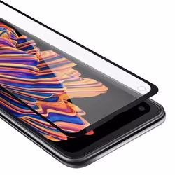 Plein Verre Trempé décran pour Samsung Galaxy XCover PRO Film protection en TRANSPARENT avec NOIR durci Tempered Glass