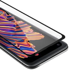 Plein Verre Trempé décran pour Samsung Galaxy XCover PRO Film protection en TRANSPARENT avec NOIR durci Tempered Glass
