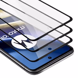 3x Plein Verre Trempé décran pour Motorola MOTO G51 5G Film protection en TRANSPARENT avec NOIR durci Tempered Glass