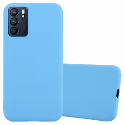 Coque pour Oppo Reno6 5G Etui en CANDY BLEU Housse Case Cover Protection Silicone TPU Case