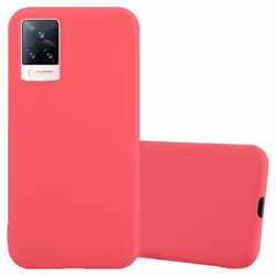 Coque pour Vivo V21 4G / 5G Etui en CANDY ROUGE Housse Case Cover Protection Silicone TPU Case