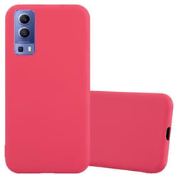 Coque pour Vivo Y52 5G / Y72 5G Etui en CANDY ROUGE Housse Case Cover Protection Silicone TPU Case
