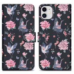 Coque pour Apple iPhone 11 Etui en Grue & Fleurs No. 9 Housse Case Cover Protection fermeture magnétique Portefeuille Wallet