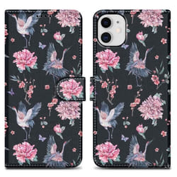 Coque pour Apple iPhone 11 Etui en Grue & Fleurs No. 9 Housse Case Cover Protection fermeture magnétique Portefeuille Wallet