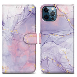 Coque pour Apple iPhone 13 PRO MAX Etui en Marbre Rose Lilas No. 5 Housse Case Cover Protection fermeture magnétique Portefeuille