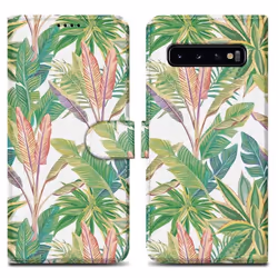 Coque pour Samsung Galaxy S10 4G Etui en Forêt Tropicale Verte No. 8 Housse Case Cover Protection fermeture magnétique Portef ...