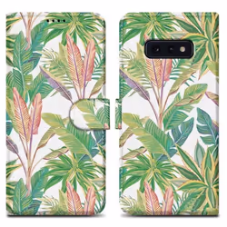 Coque pour Samsung Galaxy S10e Etui en Forêt Tropicale Verte No. 8 Housse Case Cover Protection fermeture magnétique Portefeu ...