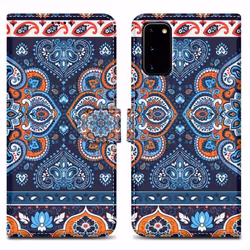 Coque pour Samsung Galaxy S20 Etui en Mandala Bleu No. 1 Housse Case Cover Protection fermeture magnétique Portefeuille Walle ...
