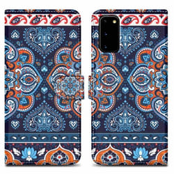 Coque pour Samsung Galaxy S20 Etui en Mandala Bleu No. 1 Housse Case Cover Protection fermeture magnétique Portefeuille Wallet