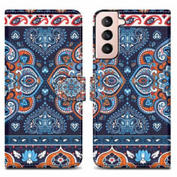 Coque pour Samsung Galaxy S22 PLUS Etui en Mandala Bleu No. 1 Housse Case Cover Protection fermeture magnétique Portefeuille Wallet