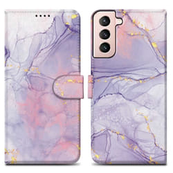 Coque pour Samsung Galaxy S22 PLUS Etui en Marbre Rose Lilas No. 5 Housse Case Cover Protection fermeture magnétique Portefeuille