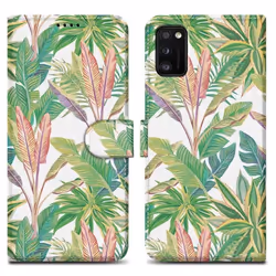 Coque pour Samsung Galaxy A41 Etui en Forêt Tropicale Verte No. 8 Housse Case Cover Protection fermeture magnétique Portefeui ...