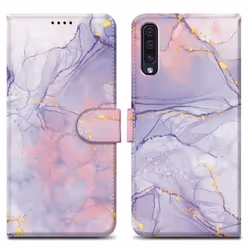 Coque pour Samsung Galaxy A50 4G / A50s / A30s Etui en Marbre Rose Lilas No. 5 Housse Case Cover Protection fermeture magnéti ...